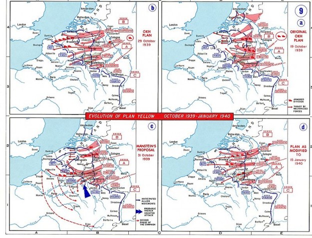 De Duitse aanvalplannen voor de aanval op het Weten verandernden meerdere keren. Nederland zou de dans deze keer niet ontspringen. bron: wikimedia commons