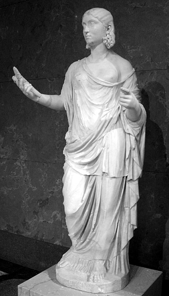 Een onbekende Romeinse vrouw als de godin Ceres (235-250v.Chr.) Louvre Parijs